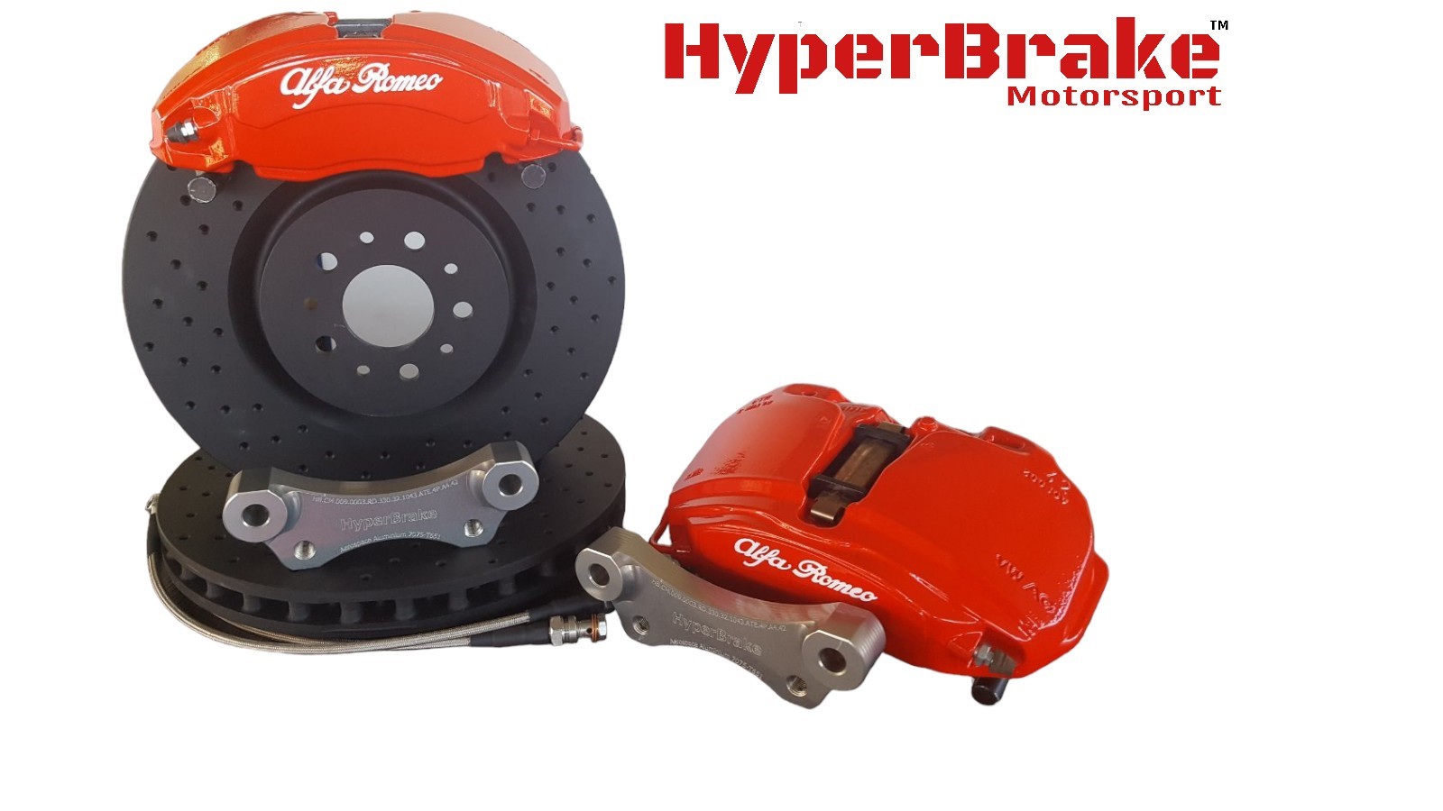 HyperBrake Motorsport Front 4pot Big Brake Kit for Alfa Romeo GT with Ate Calipers and monoblock brake discs 330x32mm